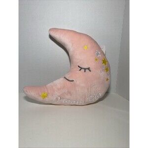 Moon And Stars Pillow Soft Pink “Dream Big”
